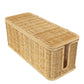 Desktop Cable Management Box with Cover Rattan Style Power Cord Organizer Case