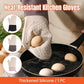 Silicone Oven Mitts Long Heat Resistant Anti-Hot Microwave Insulation Gloves - Black
