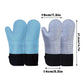 Kitchen Heat Resistant Gloves Pair Cooking Oven Mitts Baking BBQ Insulated Glove - Grey