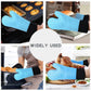 Kitchen Heat Resistant Gloves Pair Cooking Oven Mitts Baking BBQ Insulated Glove - Grey