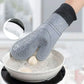 Kitchen Heat Resistant Gloves Pair Cooking Oven Mitts Baking BBQ Insulated Glove - Grey