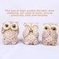 3pcs Resin Owl Ornaments Home Decor Figurines for Living Room Desktop Display