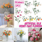 5pcs Artificial Peony Silk Flowers Bouquet Decor Faux Floral Arrangements - Purple Red