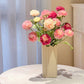 5pcs Artificial Peony Silk Flowers Bouquet Decor Faux Floral Arrangements - Purple Red