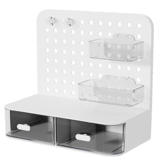Desktop Storage Box Drawer Organizer Hole Plate Shelf Sub Storage Solution