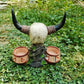 Bull Head Reptile Water Bowl Resin Reptile Dish Decor