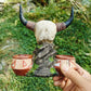 Bull Head Reptile Water Bowl Resin Reptile Dish Decor