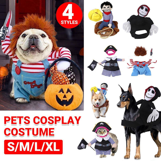Halloween Dog Costume Pet Accessories Funny Dress Up for Small Medium Dogs - Deadly Doll-M