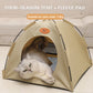 Folding Camping Pet Tent for Cats Puppy Bed Indoor Cat Nest Dog Cave Style House - Coffee