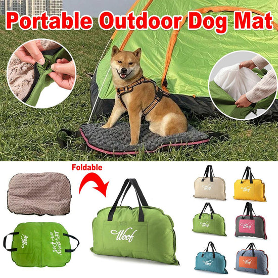 Portable Folding Pet Kennel Zippered Outdoor Dog Bed Travel Mat Waterproof - Green