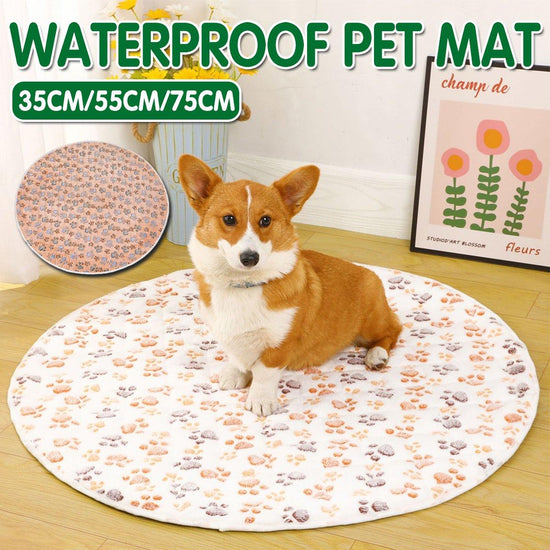 Waterproof Dog Pads Round Diaper Pads Pet Training Pads for Puppies and Dogs - White-55cm