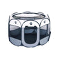 Pet Fence Indoor Cat Dog Tent Octagonal Fence Portable Foldable Cage Kennel - L-Coffee