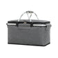 Folding Picnic Basket Insulated Cooler Bag Portable Outdoor Grocery Storage - Grey
