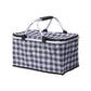 Foldable Picnic Basket Outdoor Camping Carrying Basket Portable Food Storage - Navy