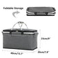 Folding Picnic Basket Insulated Cooler Bag Portable Outdoor Grocery Storage - Navy