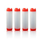 16oz Plastic Sauce Dispenser Bottles Large Capacity Double-ended Squeeze Bottles - Red