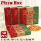 50pcs Pizza Packing Boxes Folding Box Durable Food Storage Containers Colourful - 9inch