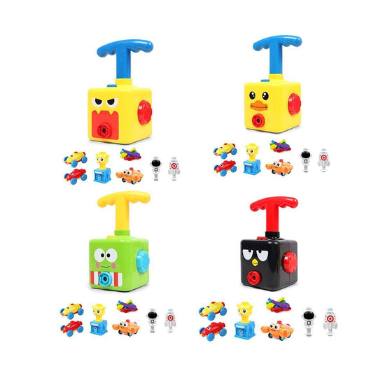 Kids Balloon Powered Car Toy Air Pump Racer Launcher Fun Vehicle Pump Toys - Frog
