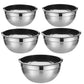 5-Bowl Nested Mixing Set with 5 Black Lids