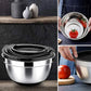 5-Bowl Nested Mixing Set with 5 Black Lids