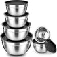 5-Bowl Nested Mixing Set with 5 Black Lids