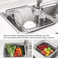 Stainless Steel Sink Draining Basket Telescopic Dish Rack Kitchen Storage Holder