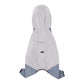 Waterproof Four Foot Dog Raincoat for Small Medium Large Dogs Pet Rainy Day Coat - Light Gray+Dark Grey - XXL