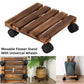 1-Piece Brown Rolling Plant Pot Stand with Four Castors, 25 x 25 cm