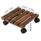 1-Piece Brown Rolling Plant Pot Stand with Four Castors, 25 x 25 cm