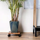 1-Piece Brown Rolling Plant Pot Stand with Four Castors, 25 x 25 cm