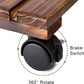1-Piece Brown Rolling Plant Pot Stand with Four Castors, 25 x 25 cm