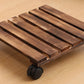 1-Piece Brown Rolling Plant Pot Stand with Four Castors, 25 x 25 cm