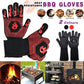 BBQ Gloves 800°C Heat Oven Grill Non-Slip Fireproof Resistant Silicone Kitchen - Red