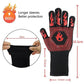 BBQ Gloves 800°C Heat Oven Grill Non-Slip Fireproof Resistant Silicone Kitchen - Red