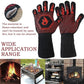 BBQ Gloves 800°C Heat Oven Grill Non-Slip Fireproof Resistant Silicone Kitchen - Red
