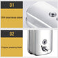 Stainless Steel Wall Mounted Soap Dispenser Hotel Bathroom Sanitizer Bottle - 800ML