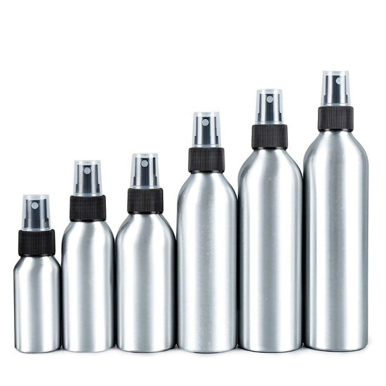 10pcs Travel Size Refillable Aluminum Spray Bottles Toner Cleaning Solution Mist - 10pcs-100ml