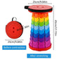 Rainbow Telescopic Folding Stool Thickened Travel Outdoor Seat for Camping - Orange