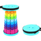 Rainbow Telescopic Folding Stool Thickened Travel Outdoor Seat for Camping - Orange