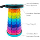 Rainbow Telescopic Folding Stool Thickened Travel Outdoor Seat for Camping - Turquoise