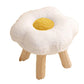 Small Flower Short Stool for Entryway or Living Room Shoe Bench or Footrest - White