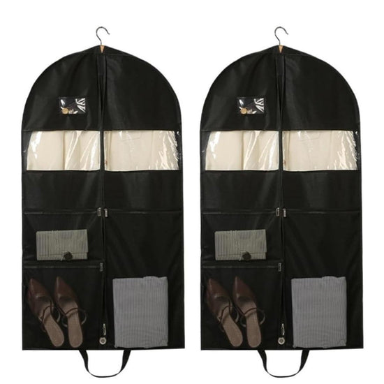 2pcs Hanging Closet Garment Dust Cover Storage Bag Clothes Protector Organizer - 130CM
