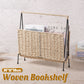 Natural Handwoven Magazine Rack Tabletop Bookshelf Newspaper Storage Basket