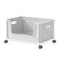 Under Desk Book Storage Box with Wheels Movable Classroom Student Organiser Rack - Blue