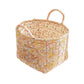 Portable Fabric Storage Basket Korean Pastoral Style Organizer for Home Sundries - Floral2