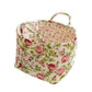Portable Fabric Storage Basket Korean Pastoral Style Organizer for Home Sundries - Floral4