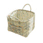 Portable Fabric Storage Basket Korean Pastoral Style Organizer for Home Sundries - Floral4