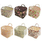 Portable Fabric Storage Basket Korean Pastoral Style Organizer for Home Sundries - Floral5