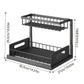 Removable Kitchen Cabinet Sink Storage Rack with Drawable Basket Organizer Shelf