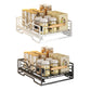 Pull Out Kitchen Storage Rack Basket Drawer Dish Organizer Slide Cabinet Shelf - White